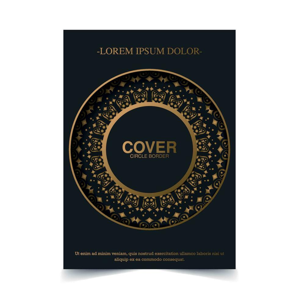 Luxus Gold Rand Muster Cover Vorlage vektor