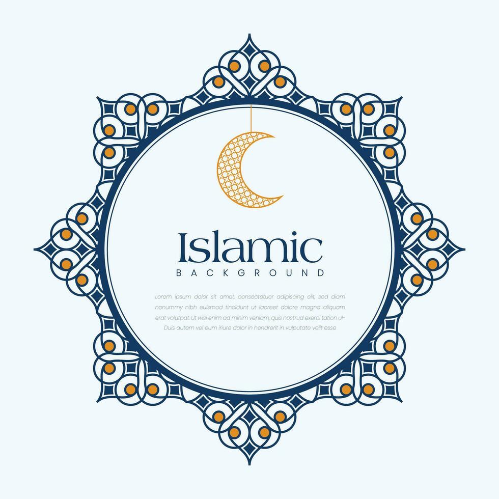 islamisch Zier Kreis Mandala mit golden und Blau Farbe Arabeske Zier Luxus Mandala vektor