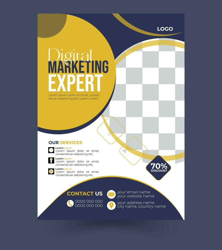 Flyer-Designvorlage für digitales Marketing vektor