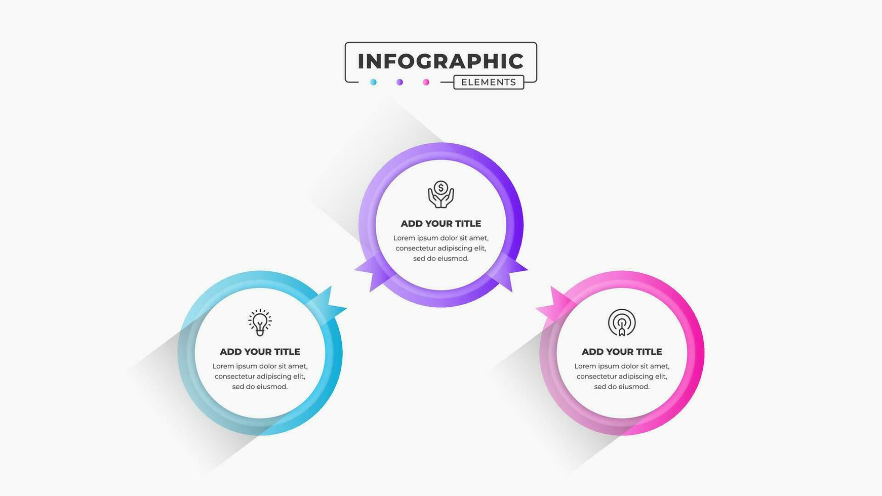 vektor märka infographic design mall med 3 steg eller alternativ