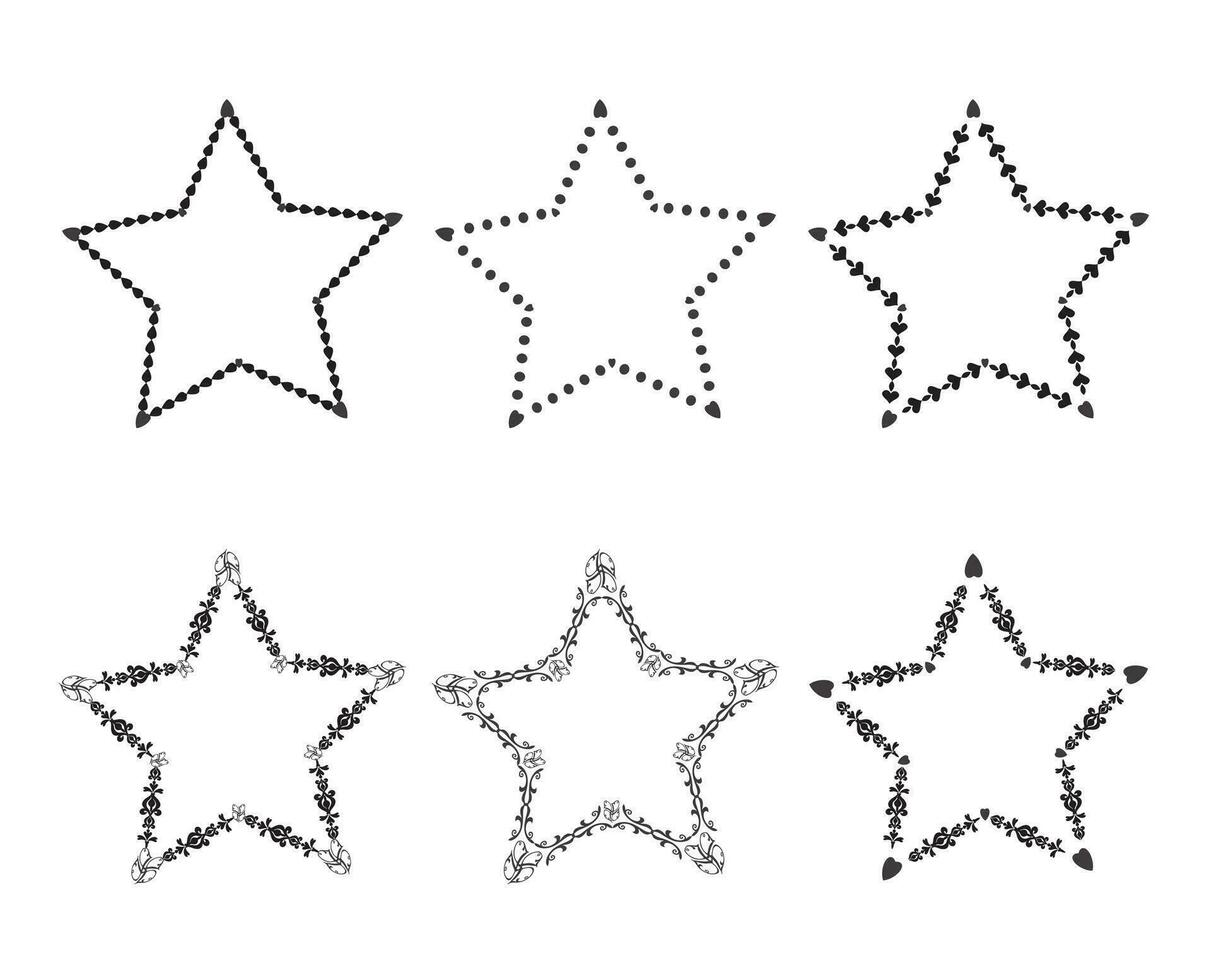 dekorativ stjärna ikoner uppsättning vektor