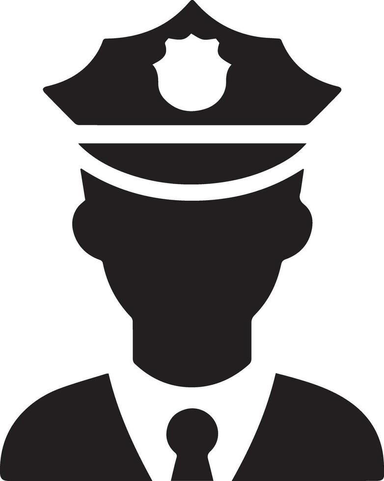 minimal polis ikon vektor silhuett, vit bakgrund, fylla med svart 9