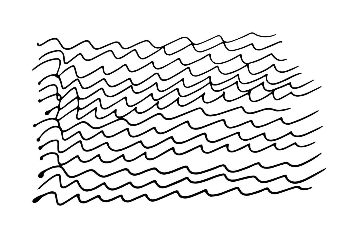 Wellen Doodle Doodle-Stil. Wellenlinien von Hand nachlässig gezeichnet Illustration auf weißem Hintergrund vektor