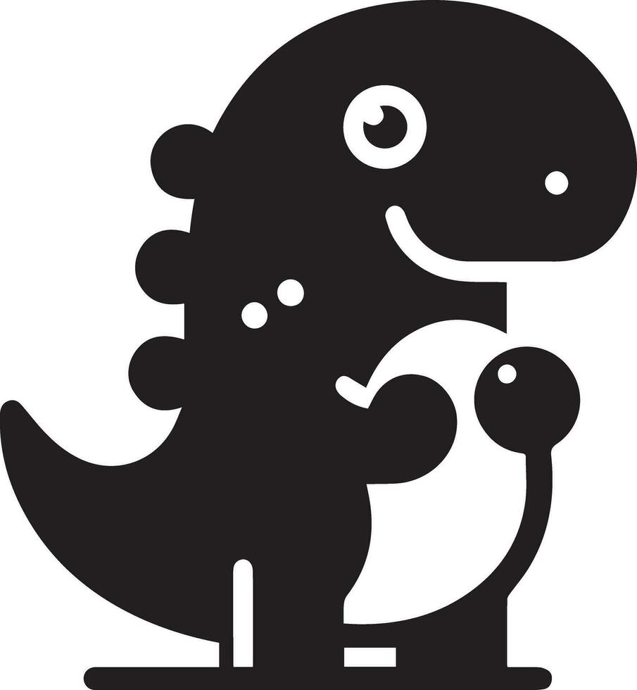 minimal komisch Karikatur Dinosaurier Vektor Silhouette, Silhouette, schwarz Farbe, Weiß Hintergrund 9