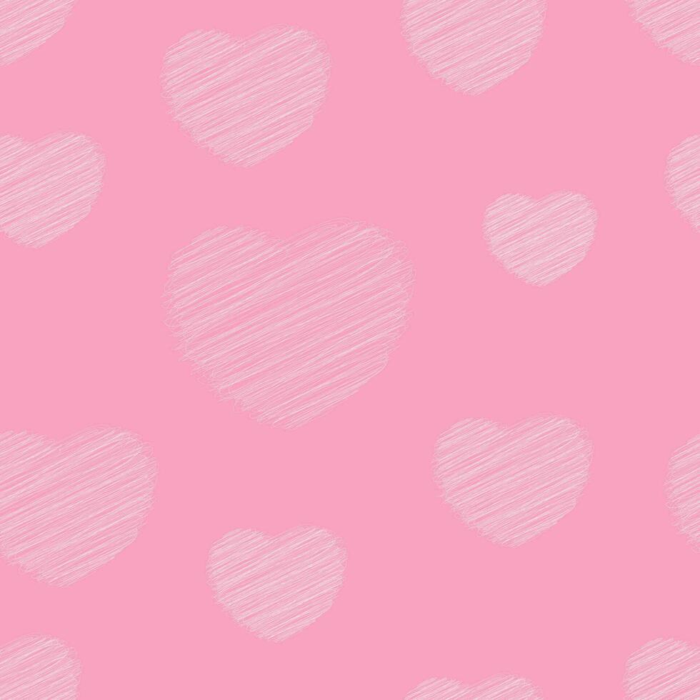 Weiß Liebe Herz kritzelt im Baby Rosa Farbe Hintergrund. nahtlos Muster Design Vorlage vektor