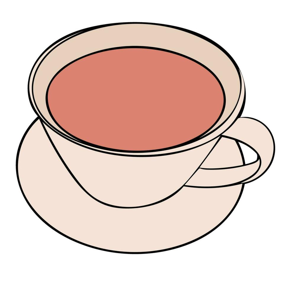 eben Design ein Tasse von Kaffee mit Weiß Hintergrund. das Vektor ist geeignet zu verwenden zum trinken Vektor Hintergrund und Verpackung Produkt.
