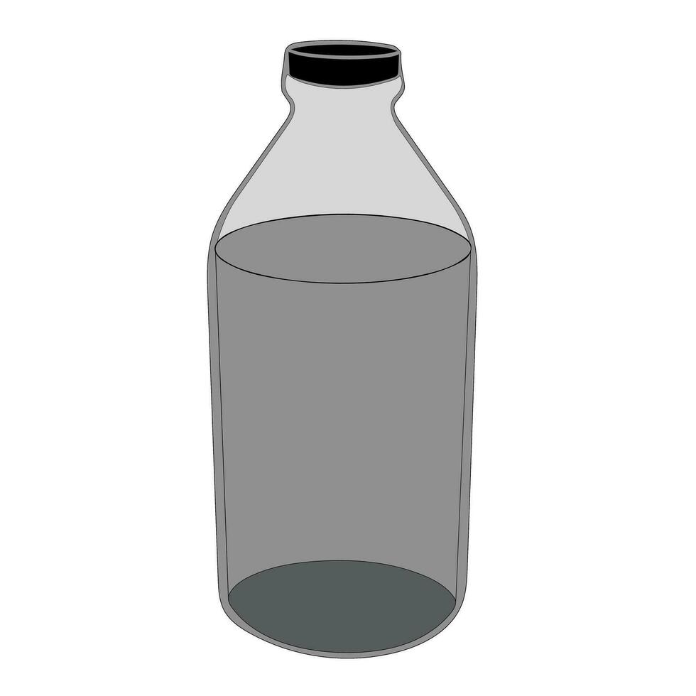 einfarbig Flasche Vektor Illustration mit Weiß Hintergrund. das Vektor ist geeignet zu verwenden zum trinken Vektor Hintergrund und Paket Produkt.