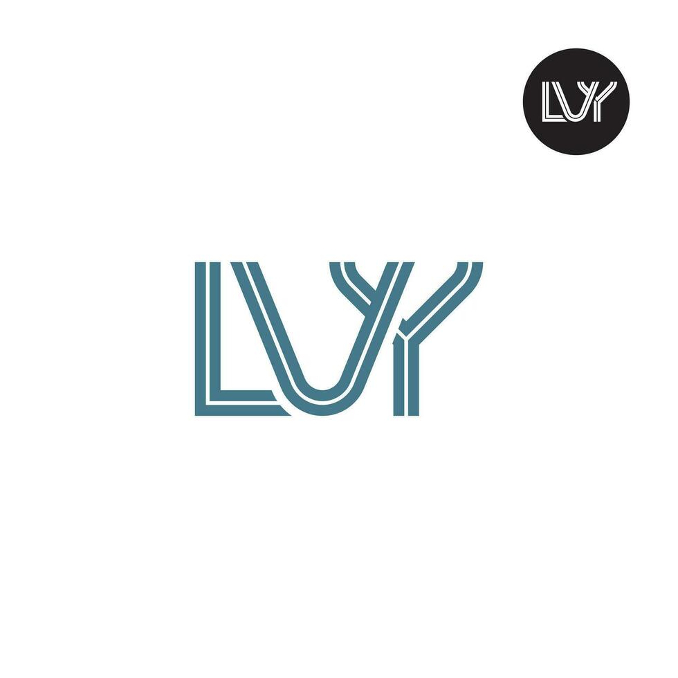 brev lvy monogram logotyp design med rader vektor