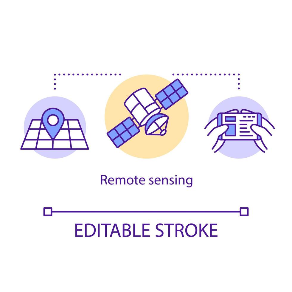Symbol für das Konzept der Fernerkundung vektor