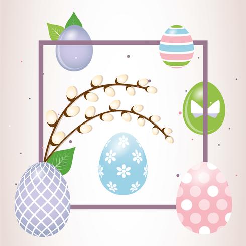 Vektor-Ostern-Gruß-Karten-Design vektor