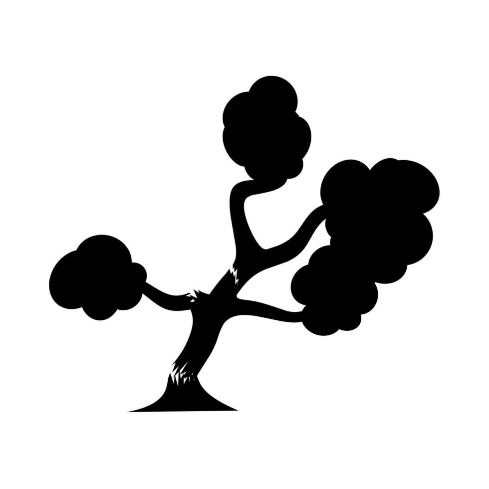 Silhouette von Bäume nach stark Wind. gebrochen Baum auf Weiß Hintergrund. natürlich Katastrophe Konzept. vektor