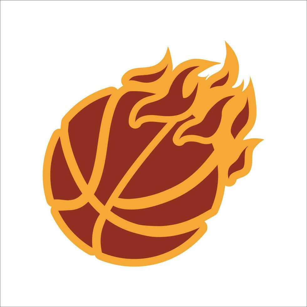 Basketball Vektor mit Feuer zum drucken, Basketball Symbol, Basketball Vektor Illustration