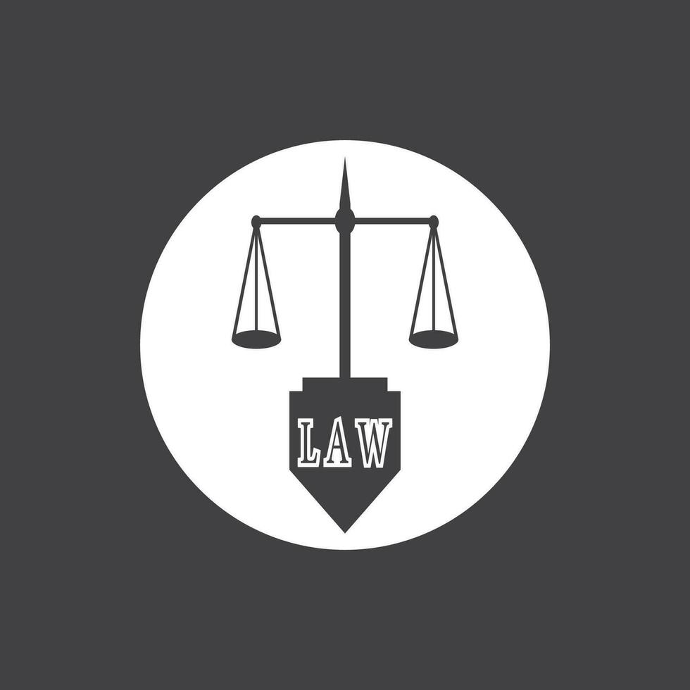 Gesetz und Gerechtigkeit Logo Vektor Vorlage Illustration