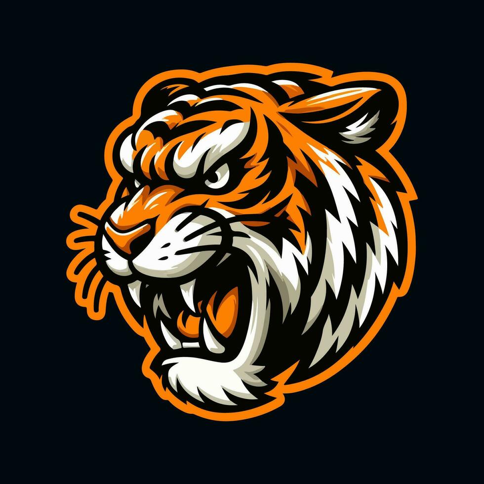 Tigerkopf-Maskottchen-Logo-Vorlage vektor