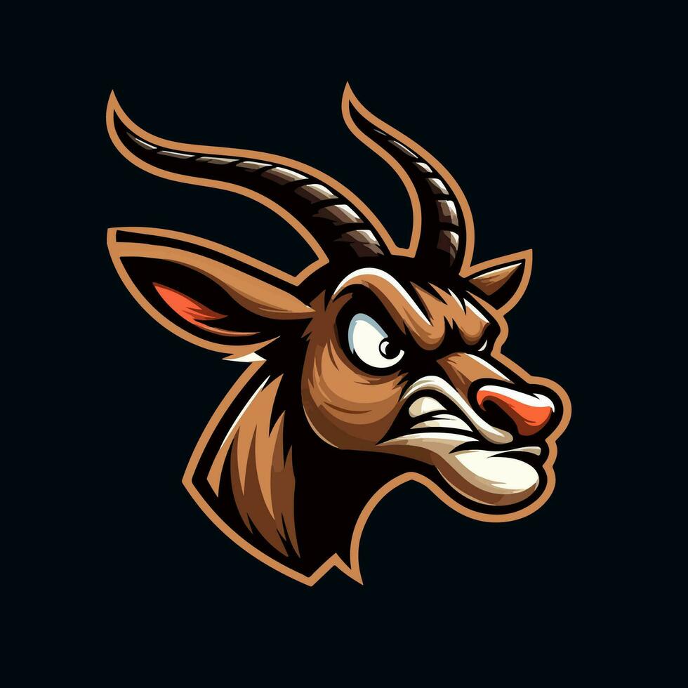 Antilope Kopf Maskottchen Logo Vorlage vektor