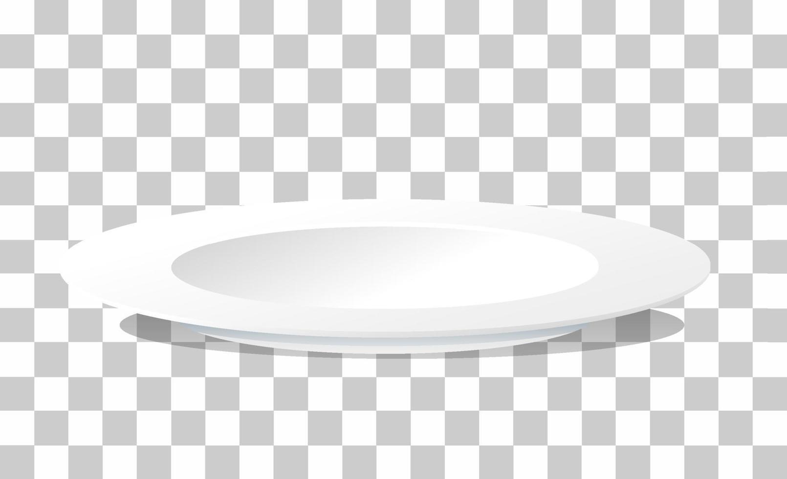 vit vanlig platta på rutnätbakgrund vektor