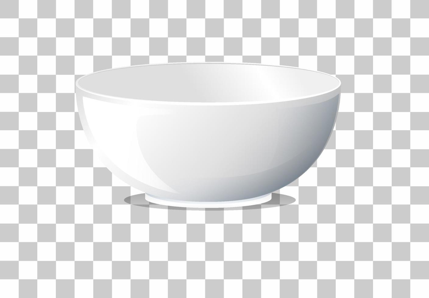 vit vanlig skål på rutnätbakgrund vektor