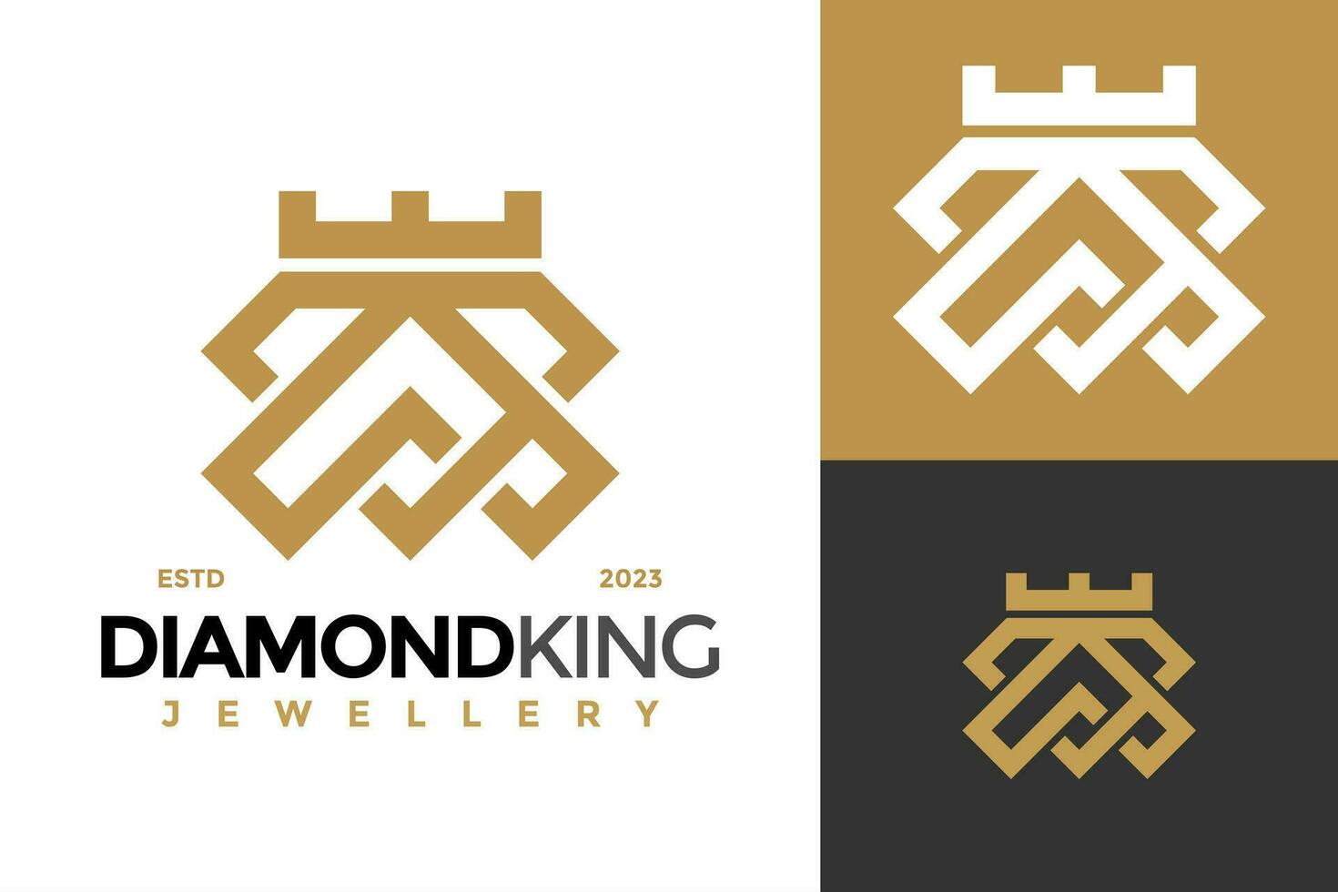 brev en diamant kung smycke logotyp design vektor symbol ikon illustration