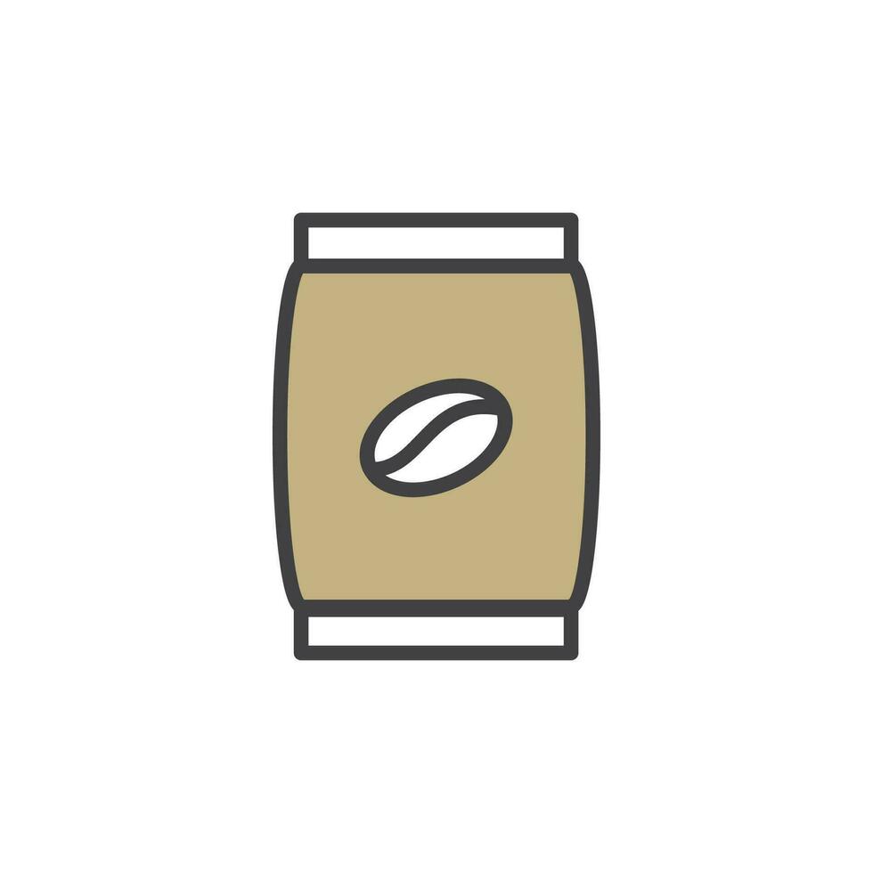 Kaffee Tasche Symbol. Zeichen zum Handy, Mobiltelefon Konzept und Netz Design. Gliederung Vektor Symbol. Symbol, Logo Illustration. Vektor Grafik.