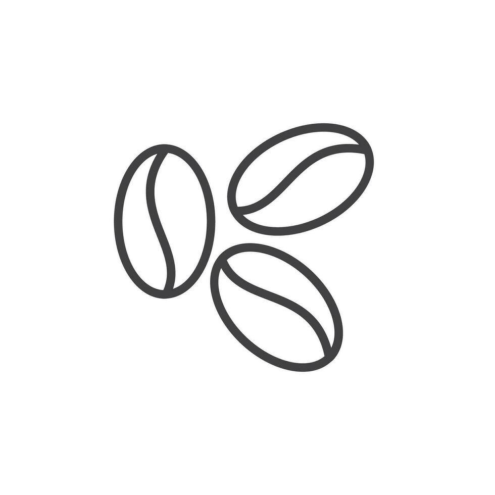 Kaffee Bohnen Symbol. Zeichen zum Handy, Mobiltelefon Konzept und Netz Design. Gliederung Vektor Symbol. Symbol, Logo Illustration. Vektor Grafik.