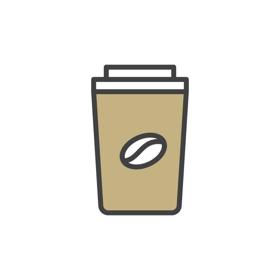 Kaffee Tasse Symbol. Zeichen zum Handy, Mobiltelefon Konzept und Netz Design. Gliederung Vektor Symbol. Symbol, Logo Illustration. Vektor Grafik.