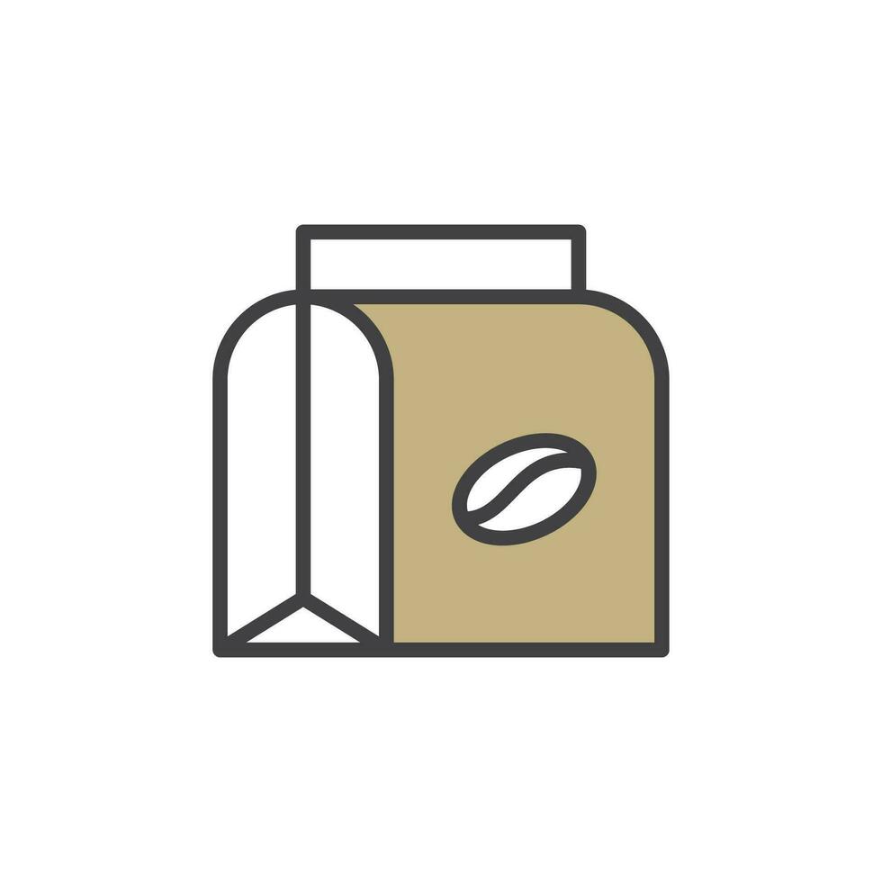 Kaffee Tasche Symbol. Zeichen zum Handy, Mobiltelefon Konzept und Netz Design. Gliederung Vektor Symbol. Symbol, Logo Illustration. Vektor Grafik.