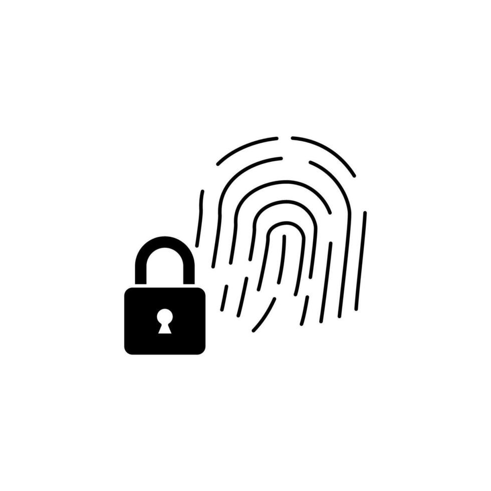 biometrisk låsa begrepp linje ikon. enkel element illustration. biometrisk låsa begrepp översikt symbol design. vektor