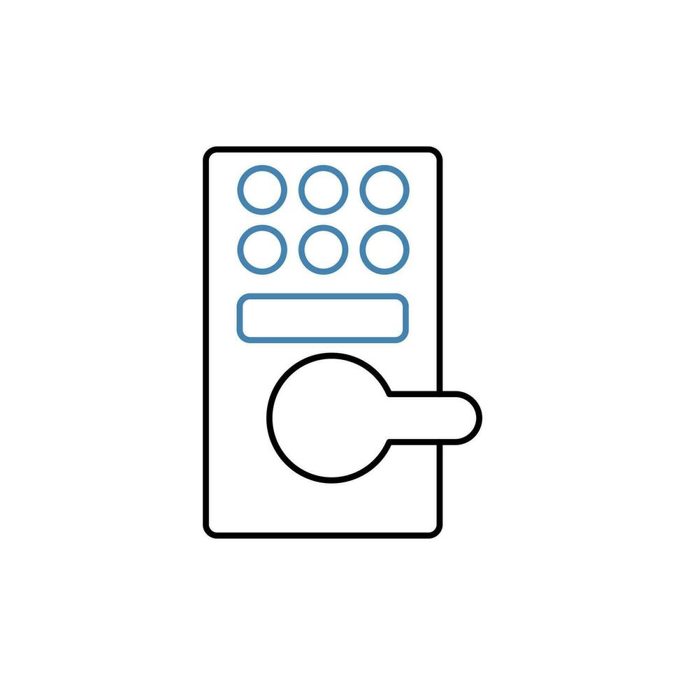 digital låsa begrepp linje ikon. enkel element illustration. digital låsa begrepp översikt symbol design. vektor