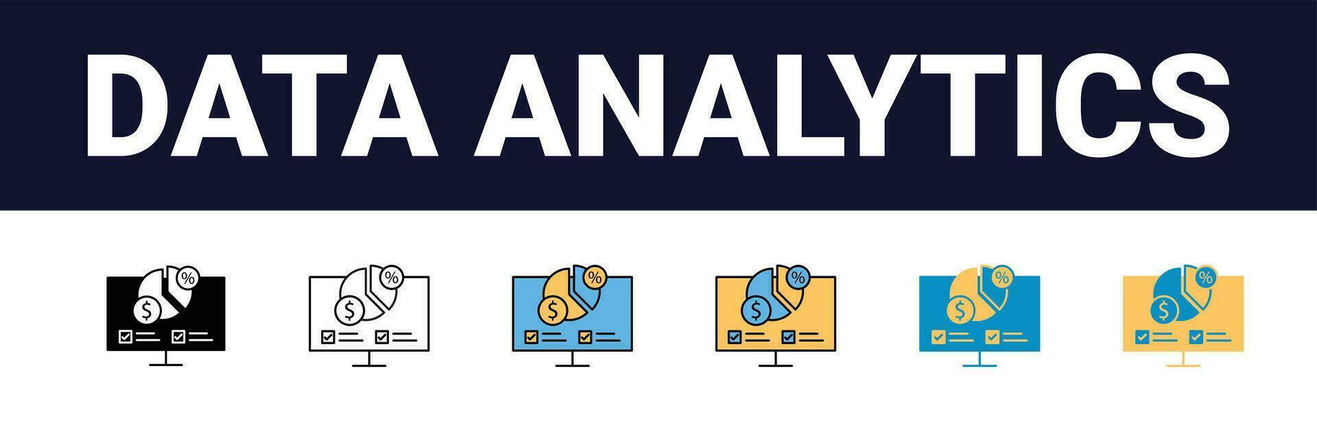 Präzision Einsichten rationalisiert Netz Symbole zum Daten Analyse, Statistiken, und Analytik minimalistisch Umriss, schwarz und Farbe füllen Sammlung im Vektor Illustration. Taschenrechner, Daten, Datenbank,