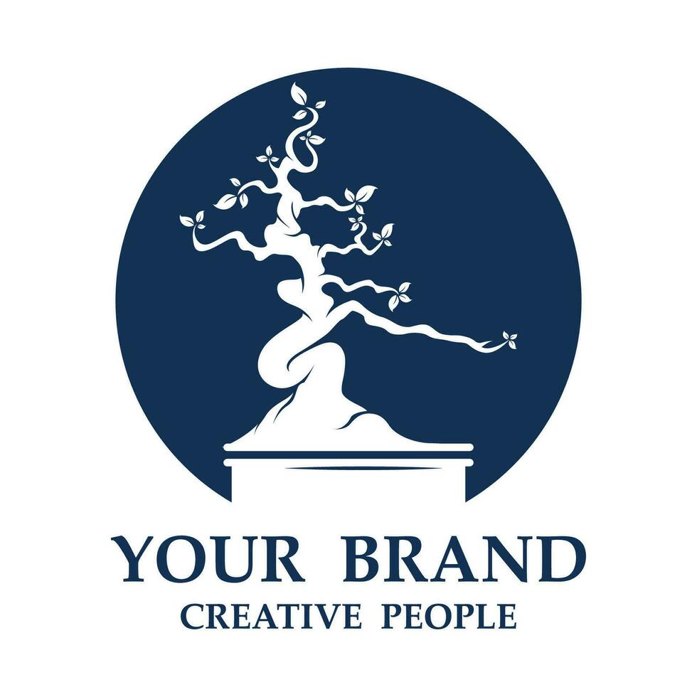 Bonsai Logo Vorlage Vektor Illustration Design
