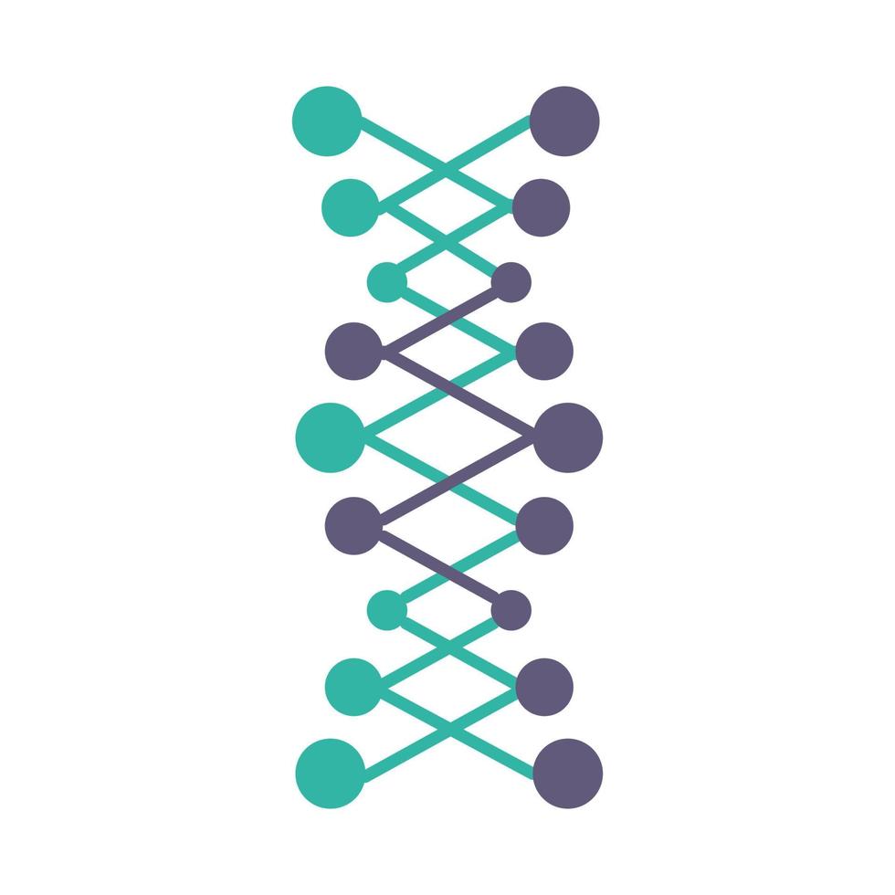 DNA-Doppelhelix Violett und Türkis Farbsymbol vektor