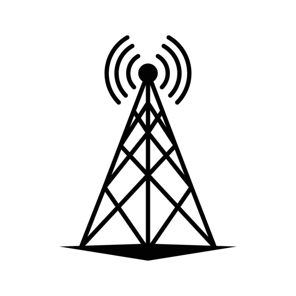 Antenne Turm Symbol Design. Telekommunikation Daten Netzwerk Zeichen und Symbol. vektor