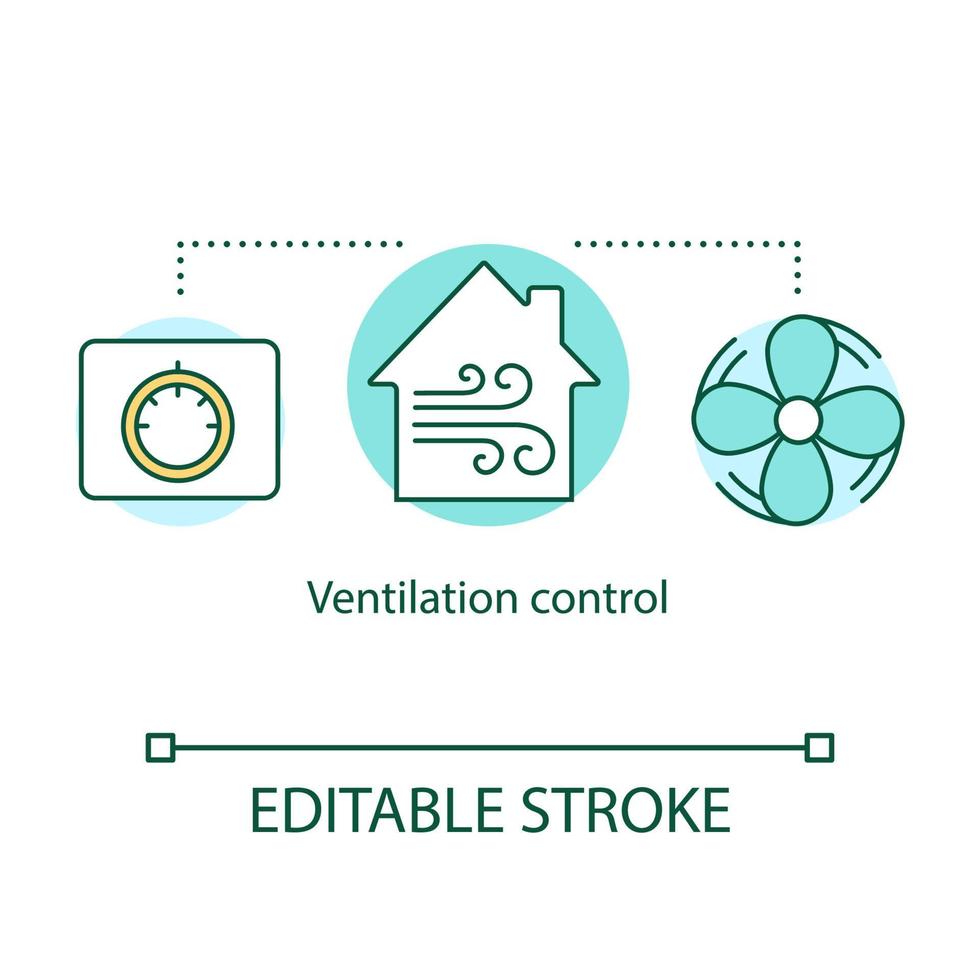 ventilationsstyrning konceptikon vektor