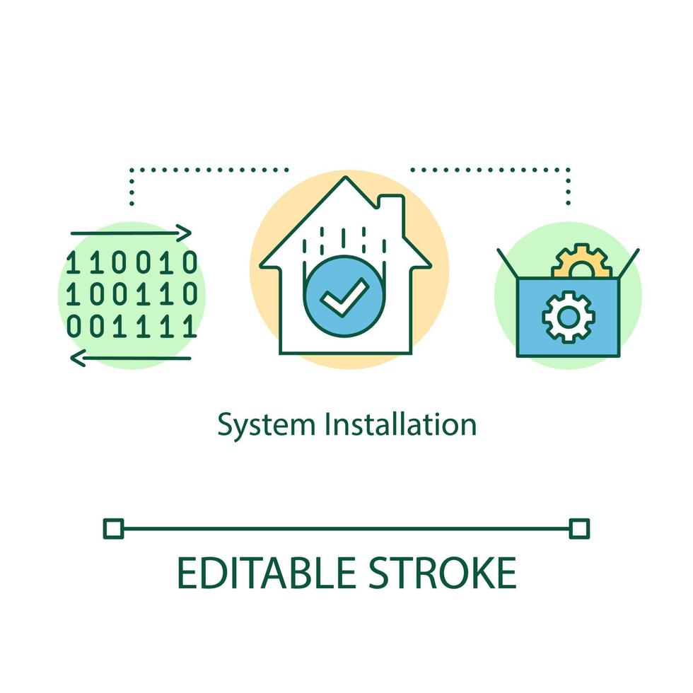 Symbol für Systeminstallationskonzept vektor