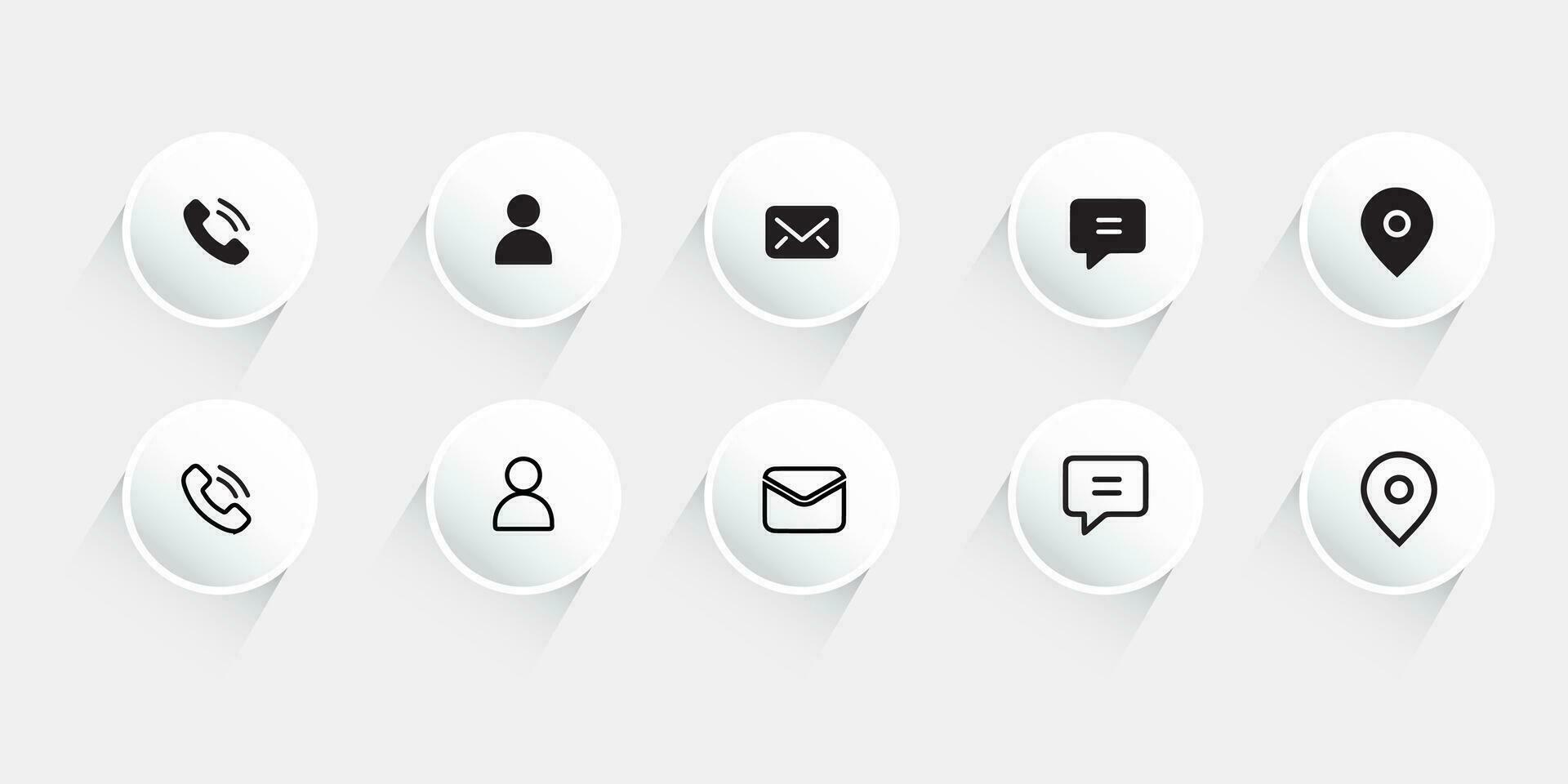 Kontakt oss ikon ange.kontakt och kommunikation icons.set av kommunikation ikon. vektor