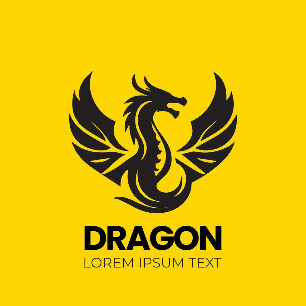 Drachen Vektor Symbol Illustration Design Logo Vorlage, Drachen Silhouette, Drachen Emblem