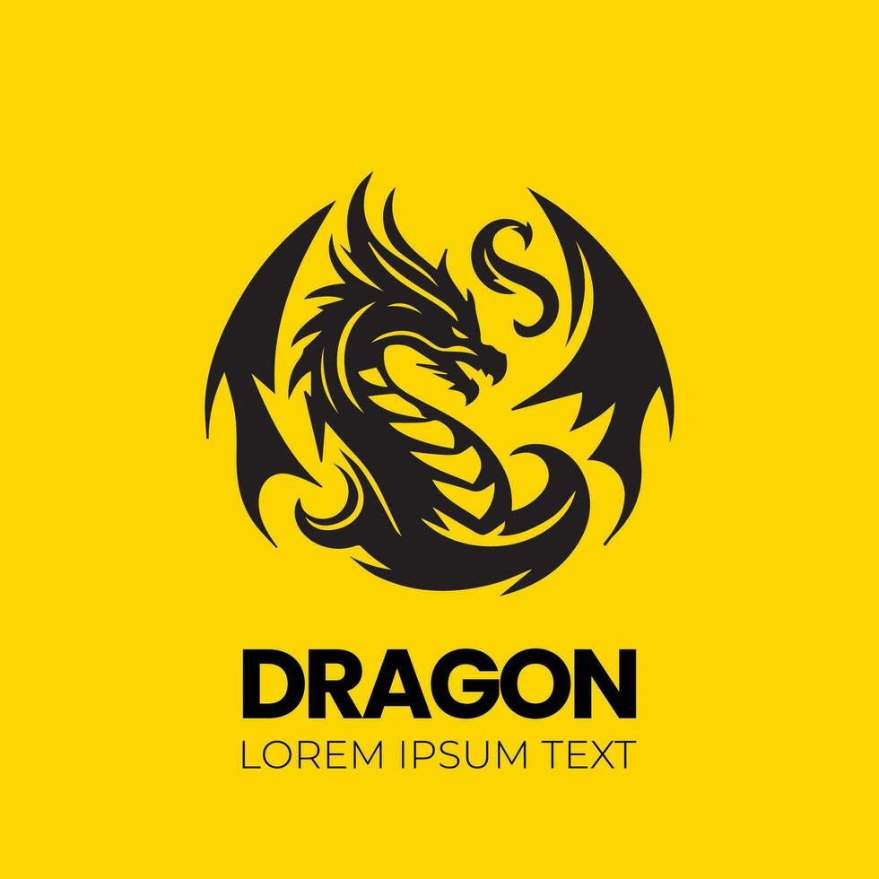 drake vektor ikon illustration design logotyp mall, drake silhuett, drake emblem