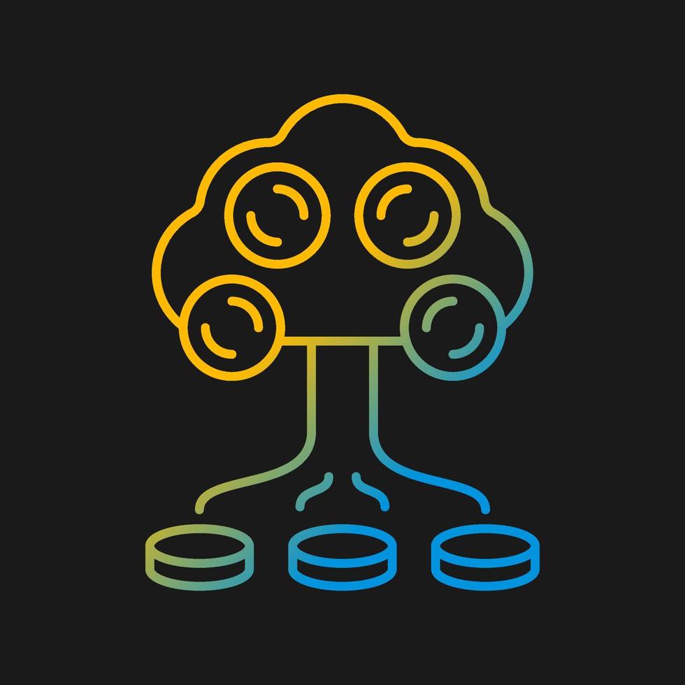 investera gradient vektor ikon för mörkt tema