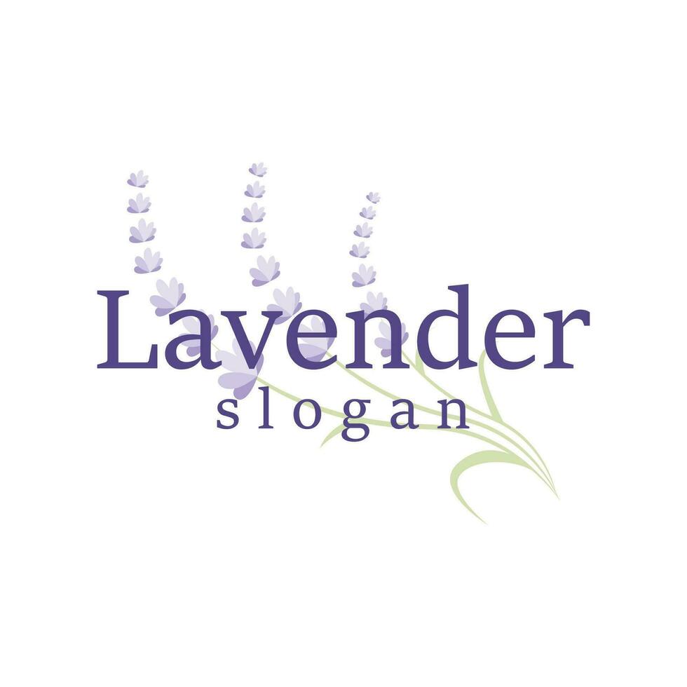 lavendel- logotyp elegant lila blomma växt illustration blommig prydnad design vektor