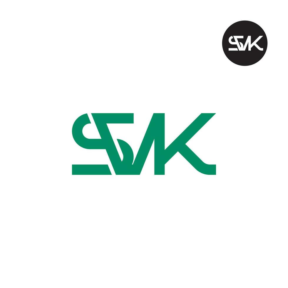 Brief svk Monogramm Logo Design vektor