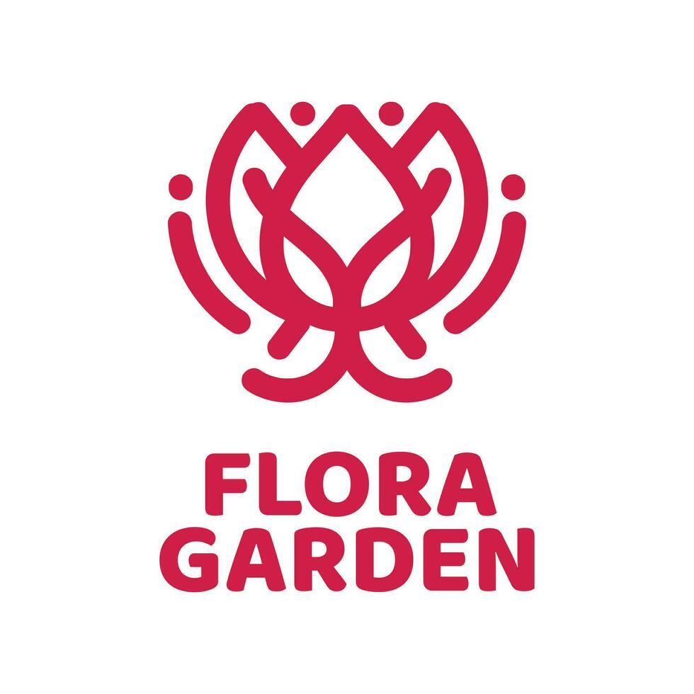 Flora Garten Blume Natur Logo Konzept Design Illustration vektor