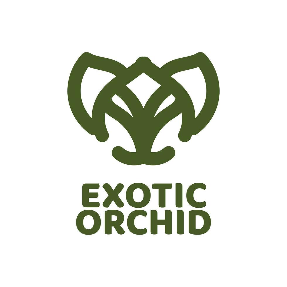 exotisk orkide blomma flora natur logotyp begrepp design illustration vektor