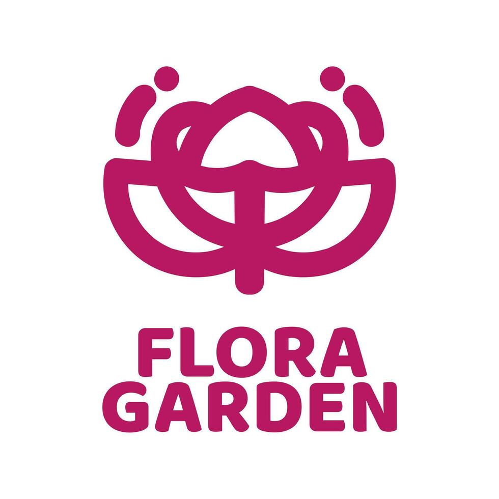 Flora Garten Blume Natur Logo Konzept Design Illustration vektor