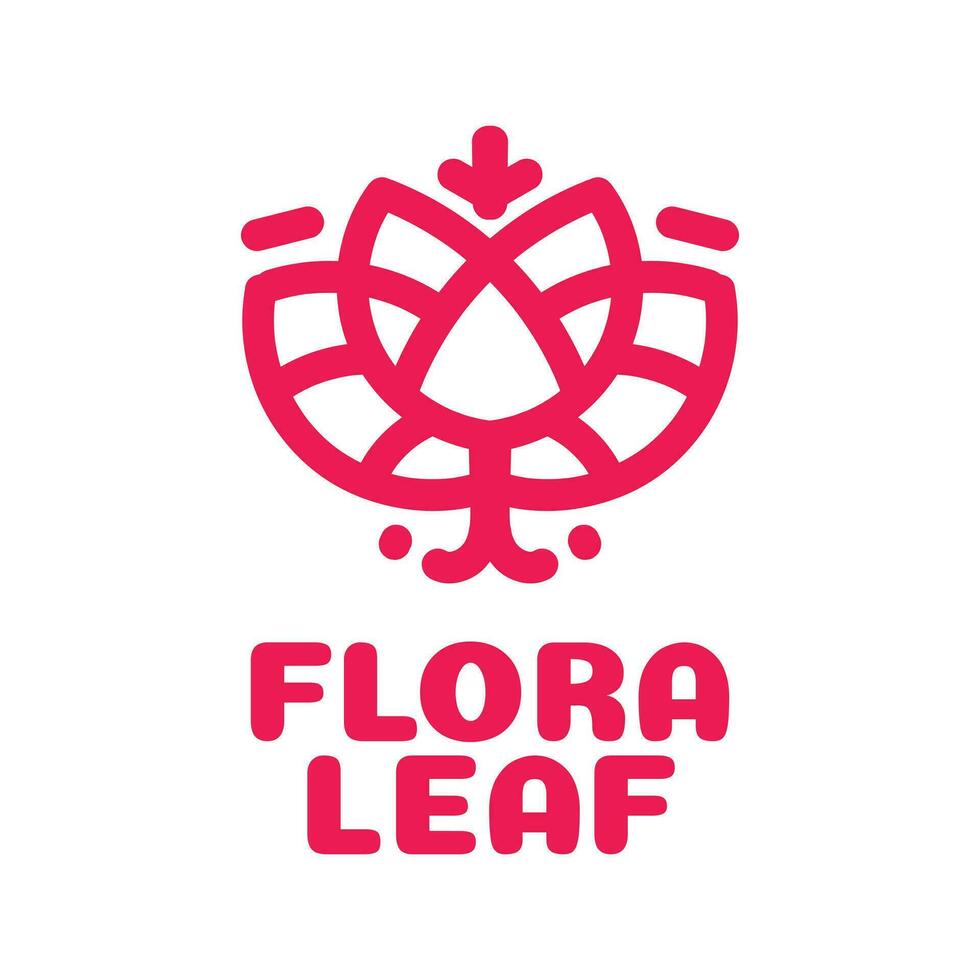 flora blad blomma grön natur logotyp begrepp design illustration vektor