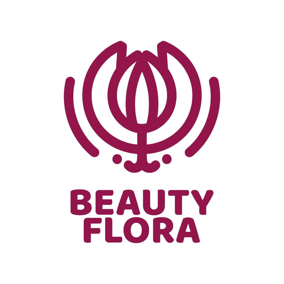 skönhet blomma natur logotyp begrepp design illustration vektor