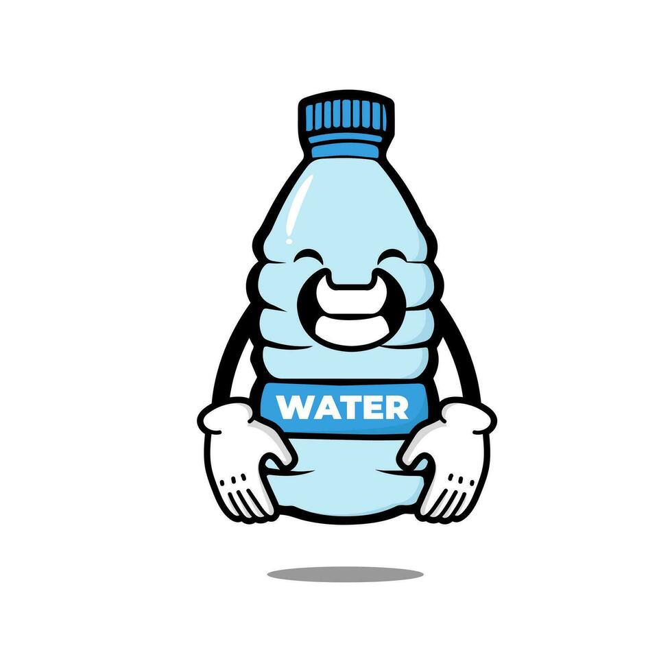 söt flaska tecknad serie karaktär. mineral vatten maskot. vektor