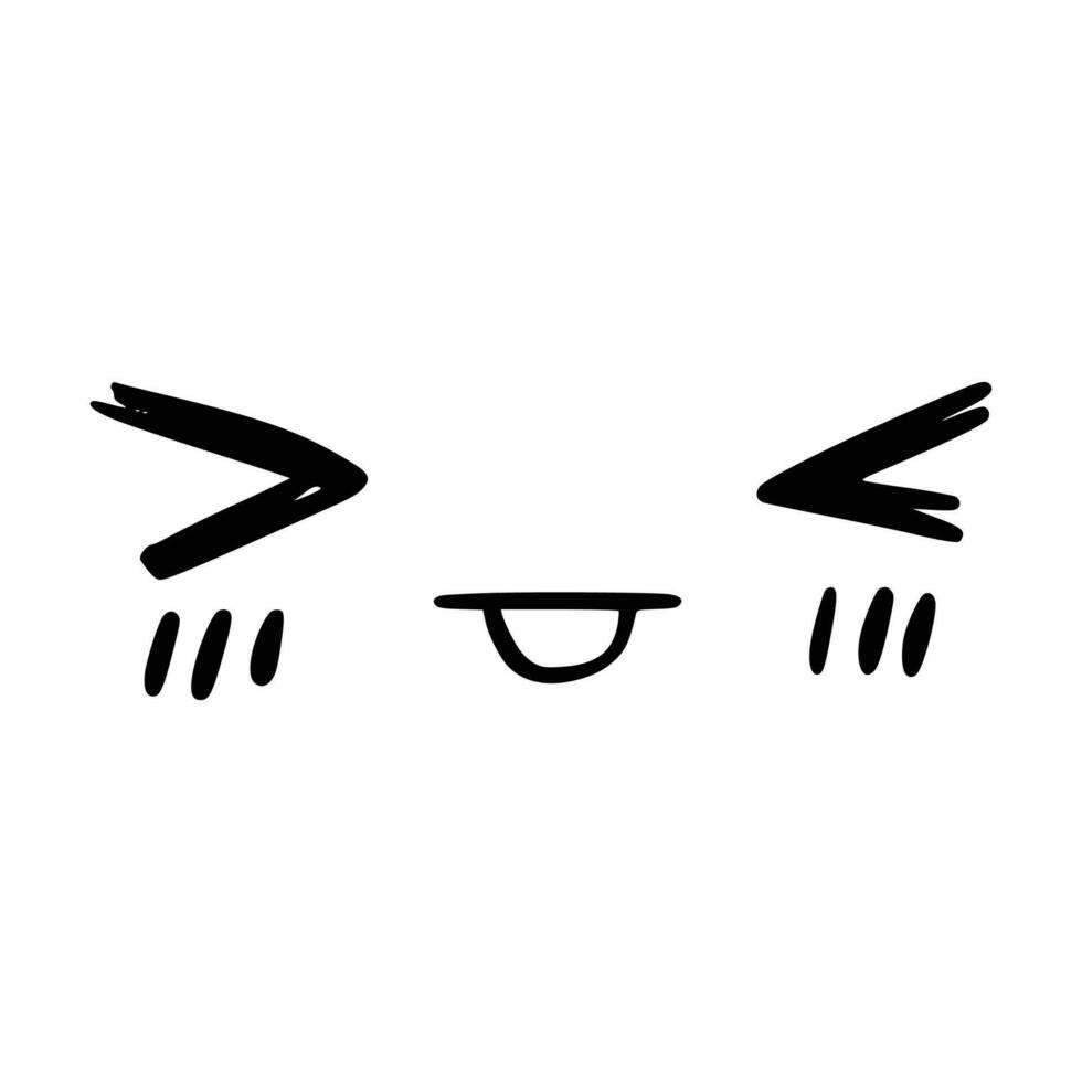 Kawaiis süß Gesicht. Manga-Stil Augen und Mund. komisch Karikatur japanisch Emoticon im anders Ausdrücke, Mega groß Satz. Ausdruck Anime Charakter und Emoticon Gesicht Illustration. Hintergrund. drucken. vektor