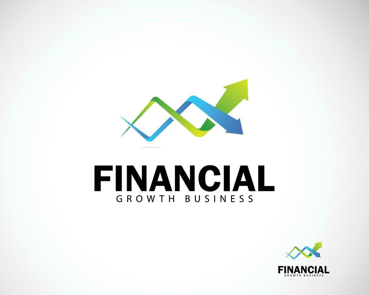 finansiell logotyp kreativ tillväxt diagram företag investera design begrepp pil upp Färg lutning vektor