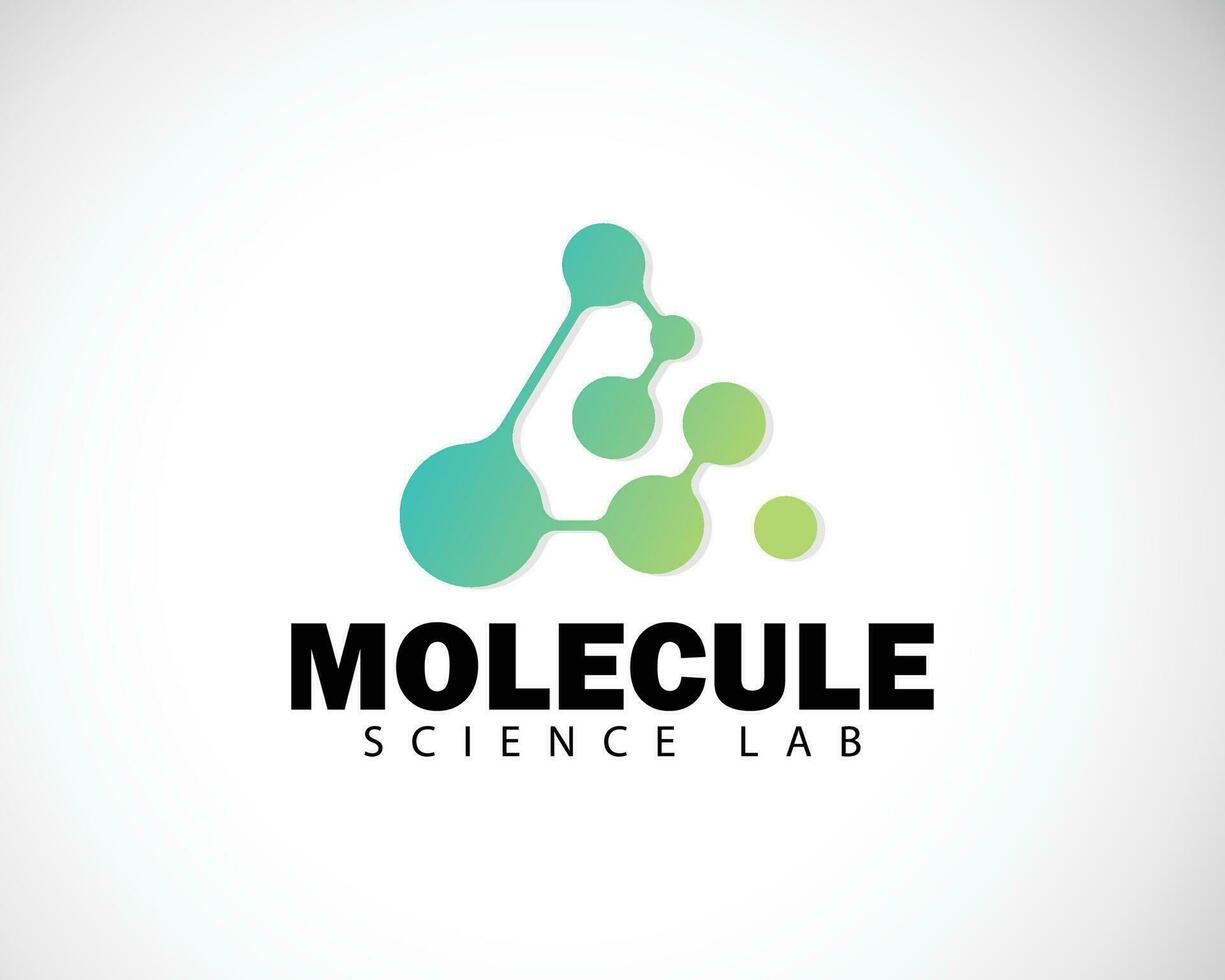 molekyl logotyp kreativ vetenskap ansluta triangel design begrepp berg topp vektor
