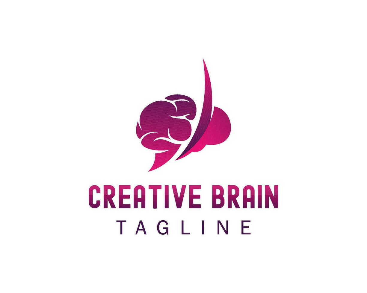 kreativ Gehirn Logo oben Gehirn Logo vektor